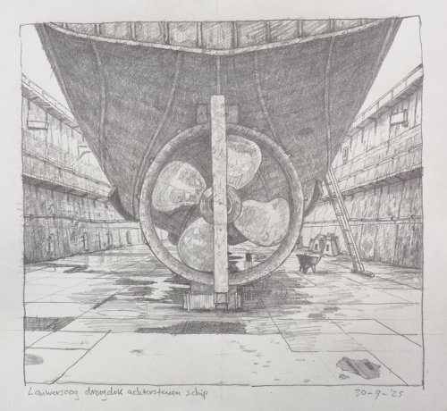 Lauwersoog droogdok achtersteven schip