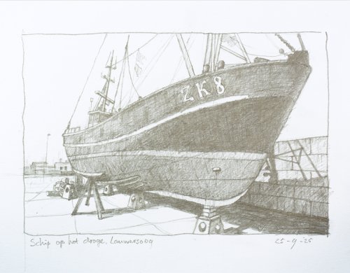 Schip op het droge, Lauwersoog